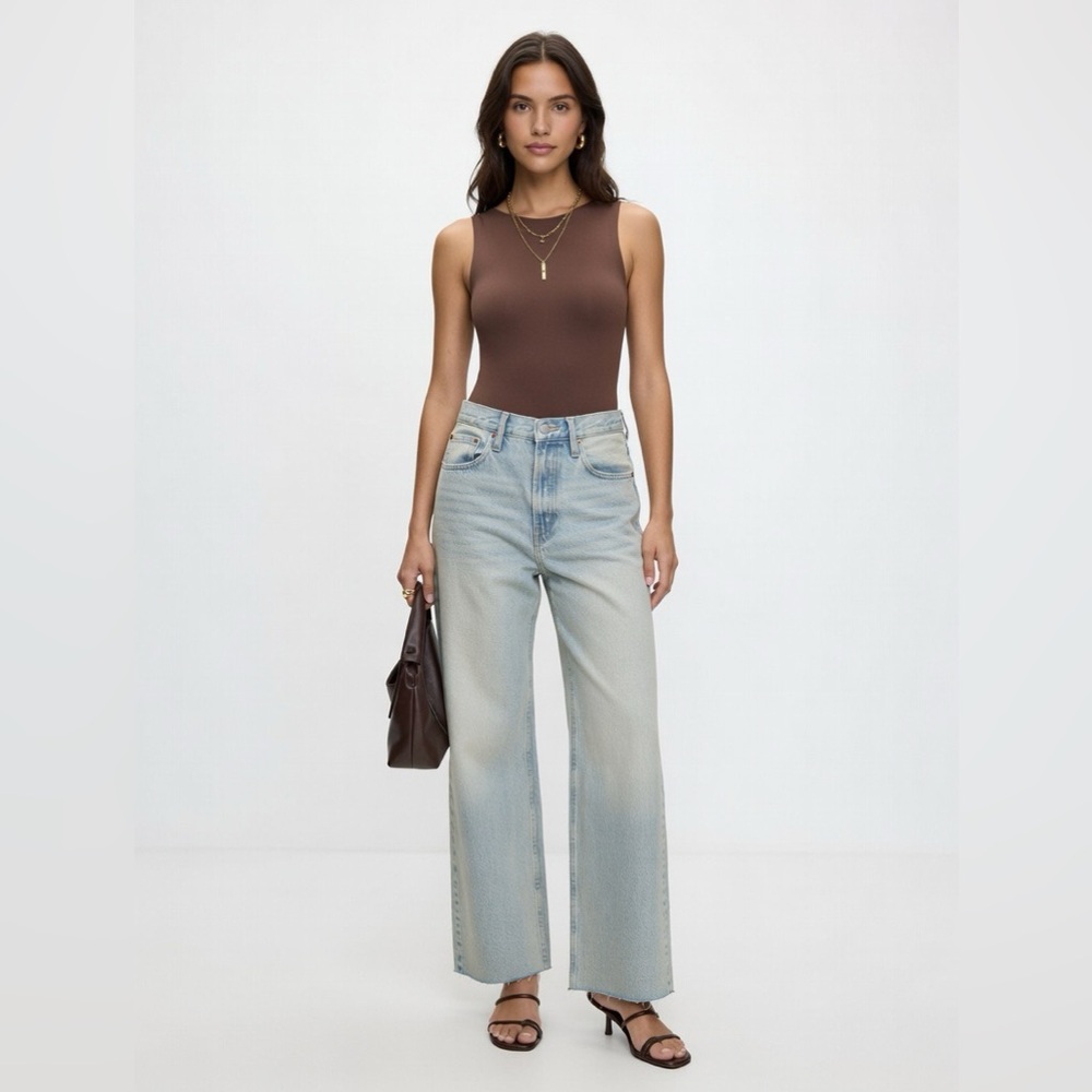 Zara Flare Yellowish Tint w/ Raw Hem Jeans - Picture 1 of 5